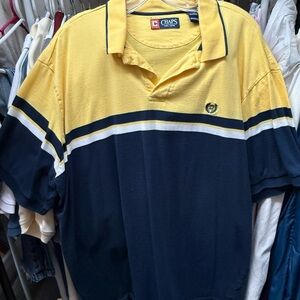 Chaps Yellow and Blue Men's Polo Shirt